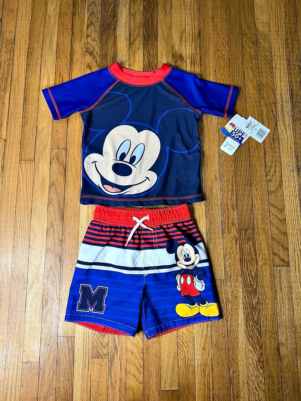 Disney Mickey Mouse Swim Set Blue & Red Size 2T nwt